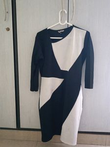 A Line Black And White Formal Dress