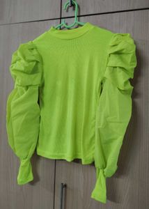 NEON PUFF SLEEVE TOP ❤️