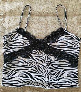 Zebra Print Lace Cami Top