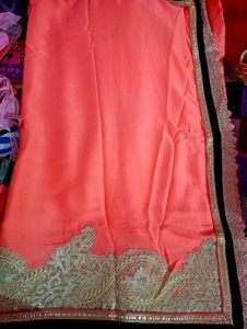 Elegant Peach Saree