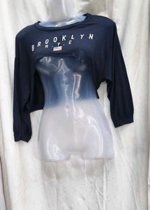 53010. Blue Brooklyn Crop Top