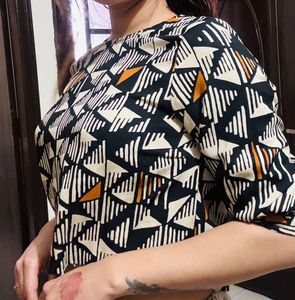 Patterned Long Sleeve Top