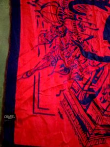 Chanel large luxurious delicate silk/wool scarf