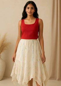 Elegant Fancy White Skirt