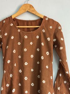 Brown Printed Kurta