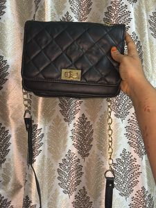 Black Quilted Crossbody Bag