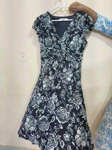 Black printed dress