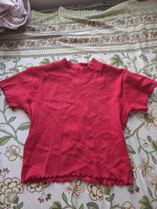 Cute Red Cropped Top
