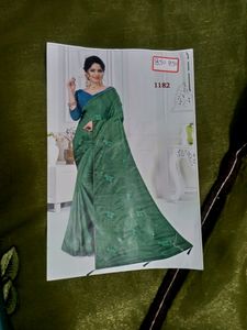 Olive Green Soft Chiifon Saree
