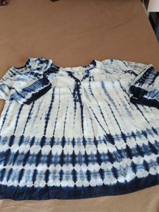 Blue & White Tie-Dye Blouse