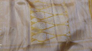 Elegant Yellow Pure Banaras Broked Saree