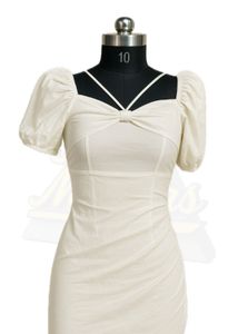 White Mini Dress Puff Sleeve