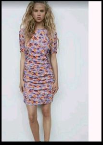 Zara Floral Bodycon Mini Dress