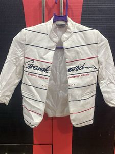Boy's White Striped Jacket
