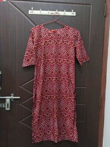 Maroon Bandhani Print Kurti