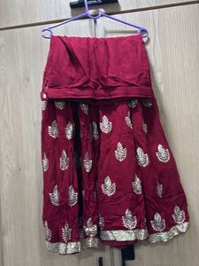 Maroon &amp; Silver Embellished Kurta