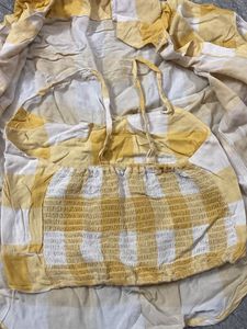 Yellow Checkered Top Set
