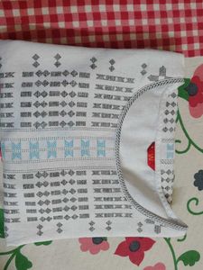 Embroidered White Kurti