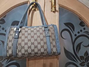 Gucci Brown GG Canvas Boston Bag Beige Green