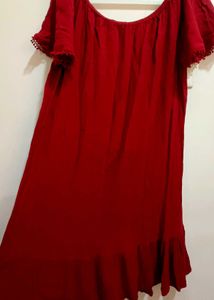 Red Off-Shoulder Dress