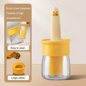 Cute Glass Oil Can With Brush + Free Pouch