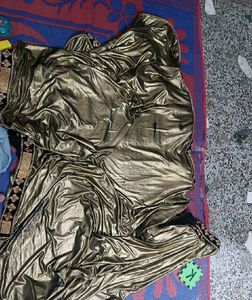 crape Gold Saree with bodar