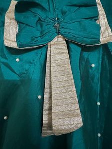 Girls Gown | Green Dress with Pearls