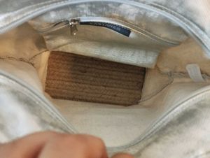 Silver Metallic Tote Bag