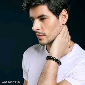 Black Stone Bracelet for Men Boys | Stylish Kada |