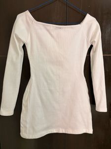 White Long Sleeve Mini Dress