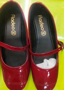 Red Marry Jane Flats