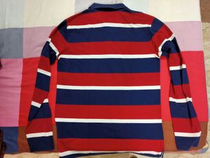 Provogue Striped Long Sleeve Polo Shirt