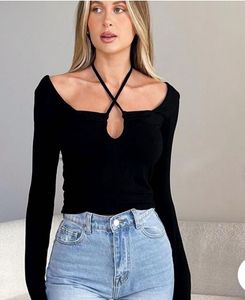 Black Front Tie Top