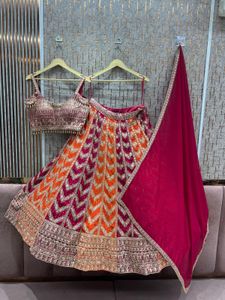 Elegant Embellished Lehenga Choli Dupatta