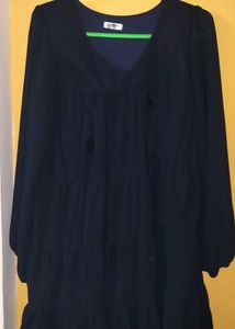 Flowy Navy Blue Mini Dress