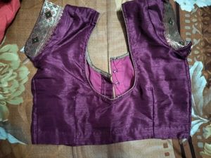 Maroon Saree with Gold Border