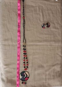 Handcrafted Tribal Art Pendant Necklace &amp; Earrings