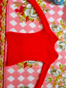 Cute Red Furr Winter Sweater