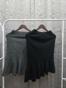 Cute Knit Button Skirt