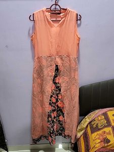 Peach Floral Dress