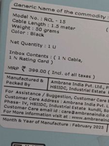 Ambrane Fast Charging Braided Cable USB A to Light