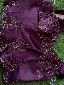 Handwork Embroidered Top - Wine Color
