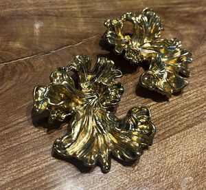 H&amp;M statement Gold Floral Earrings