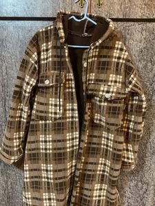 Brown Plaid Flannel Shacket