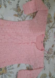 Pink Embroidered Kurta
