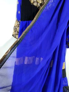Black And Blue Anarkali Set (Women&#39;s)