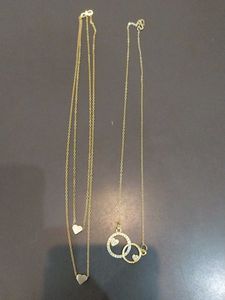 Gold-toned Heart & Circle Necklaces