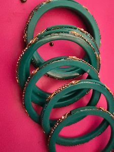 Green &amp; Gold Bangles