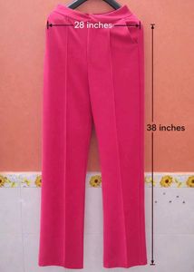 Ketch Hot Pink Wide Leg Trousers For Women