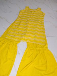 Yellow Sequin Chevron Tank